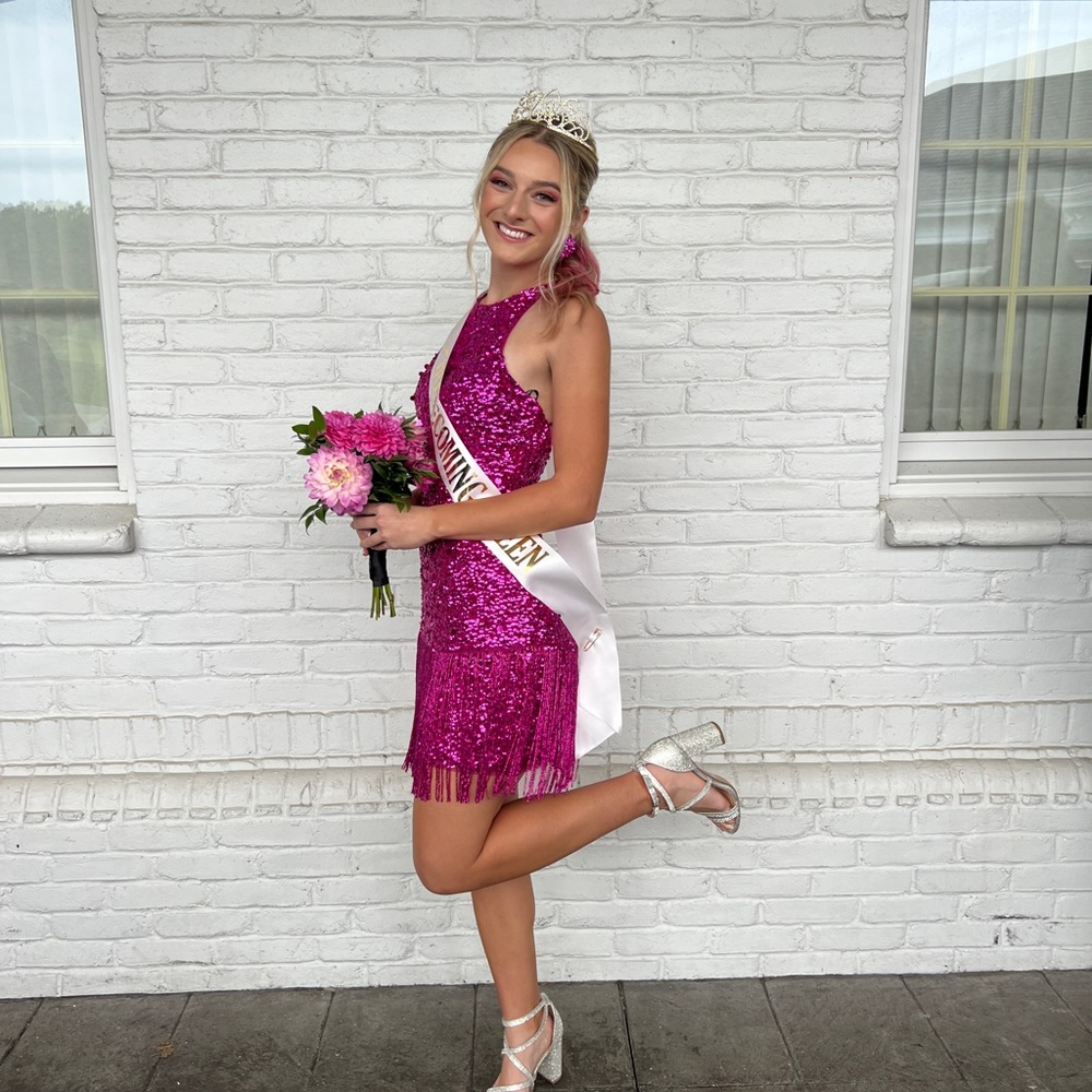 Elegant Pink Homecoming Sequin Dress